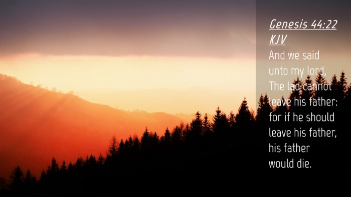 Picture 04 - Genesis 44:22 KJV Desktop Wallpaper - And we said unto my lord, The lad cannot leave - Desktop Bible Verse Wallpaper