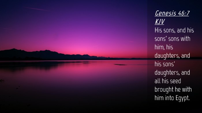 Picture 04 - Genesis 46:7 KJV Desktop Wallpaper - His sons, and his sons' sons with him, his - Desktop Bible Verse Wallpaper