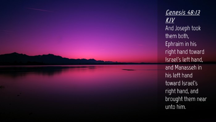 Picture 04 - Genesis 48:13 KJV Desktop Wallpaper - And Joseph took them both, Ephraim in his right - Desktop Bible Verse Wallpaper