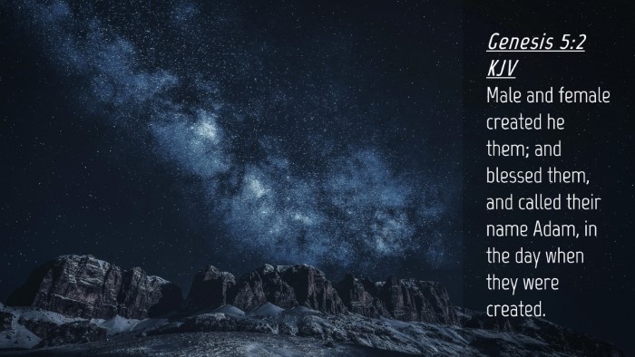 Picture 04 - Genesis 5:2 KJV Desktop Wallpaper - Male and female created he them; and blessed - Desktop Bible Verse Wallpaper
