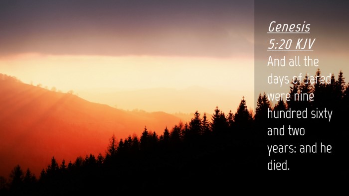 Picture 04 - Genesis 5:20 KJV Desktop Wallpaper - And all the days of Jared were nine hundred sixty - Desktop Bible Verse Wallpaper