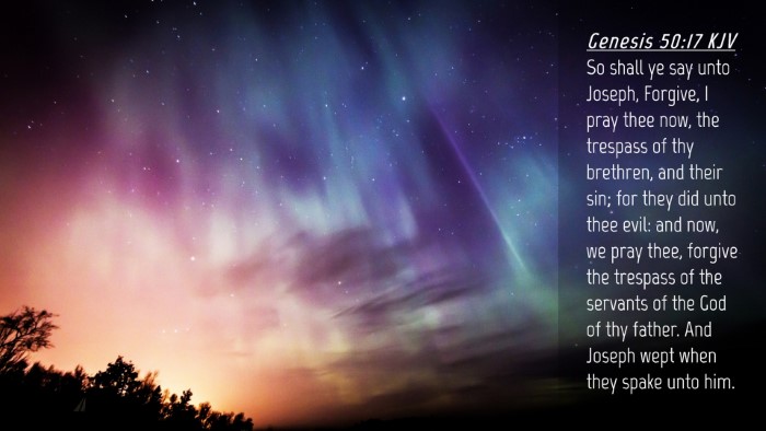 Picture 04 - Genesis 50:17 KJV Desktop Wallpaper - So shall ye say unto Joseph, Forgive, I pray thee - Desktop Bible Verse Wallpaper