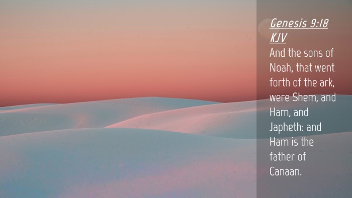 Picture 04 - Genesis 9:18 KJV Desktop Wallpaper - And the sons of Noah, that went forth of the ark, - Desktop Bible Verse Wallpaper