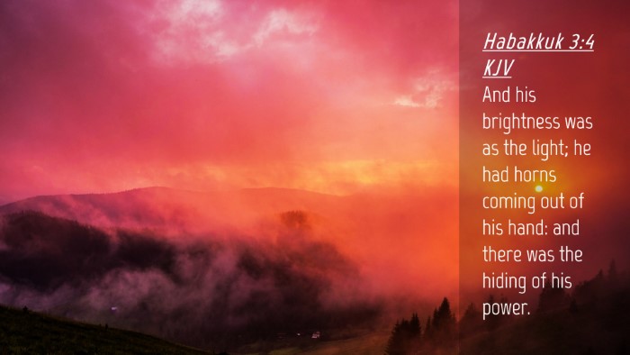Picture 04 - Habakkuk 3:4 KJV Desktop Wallpaper - And his brightness was as the light; he had horns - Desktop Bible Verse Wallpaper