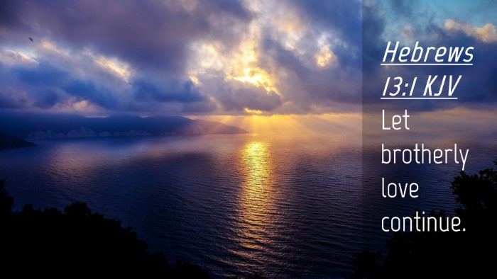 Picture 04 - Hebrews 13:1 KJV Desktop Wallpaper - Let brotherly love - Desktop Bible Verse Wallpaper
