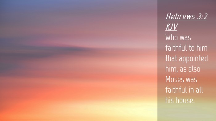 Picture 04 - Hebrews 3:2 KJV Desktop Wallpaper - Who was faithful to him that appointed him, as - Desktop Bible Verse Wallpaper