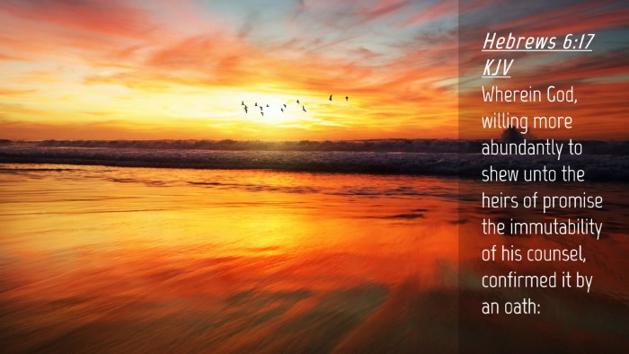 Picture 04 - Hebrews 6:17 KJV Desktop Wallpaper - Wherein God, willing more abundantly to shew unto - Desktop Bible Verse Wallpaper