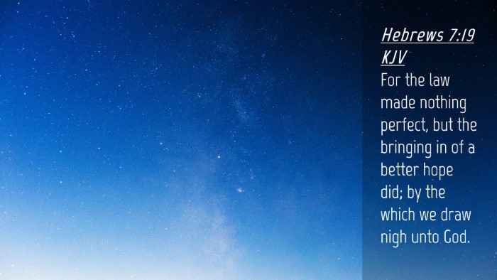 Picture 04 - Hebrews 7:19 KJV Desktop Wallpaper - For the law made nothing perfect, but the - Desktop Bible Verse Wallpaper