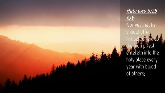Picture 04 - Hebrews 9:25 KJV Desktop Wallpaper - Nor yet that he should offer himself often, as - Desktop Bible Verse Wallpaper