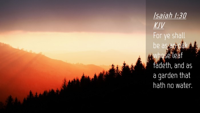 Picture 04 - Isaiah 1:30 KJV Desktop Wallpaper - For ye shall be as an oak whose leaf fadeth, and - Desktop Bible Verse Wallpaper