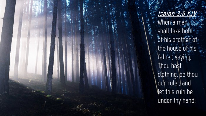 Picture 04 - Isaiah 3:6 KJV Desktop Wallpaper - When a man shall take hold of his brother of the - Desktop Bible Verse Wallpaper
