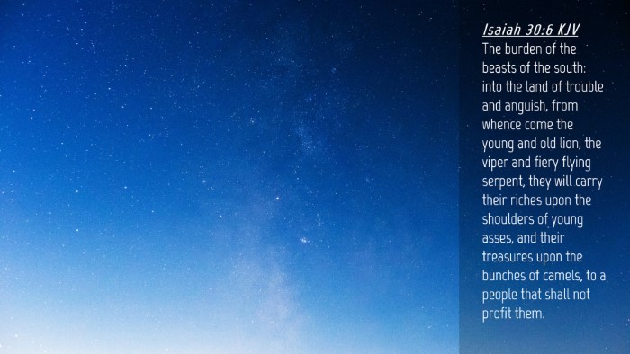 Picture 04 - Isaiah 30:6 KJV Desktop Wallpaper - The burden of the beasts of the south: into the - Desktop Bible Verse Wallpaper