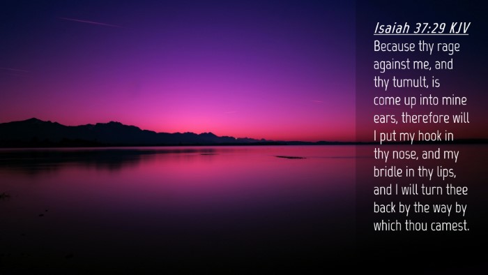 Picture 04 - Isaiah 37:29 KJV Desktop Wallpaper - Because thy rage against me, and thy tumult, is - Desktop Bible Verse Wallpaper