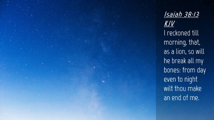 Picture 04 - Isaiah 38:13 KJV Desktop Wallpaper - I reckoned till morning, that, as a lion, so will - Desktop Bible Verse Wallpaper