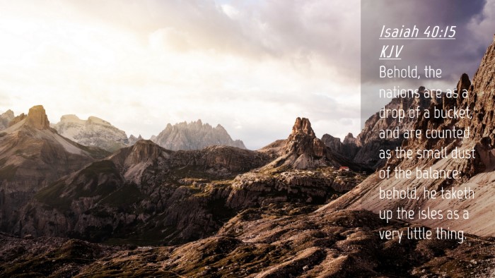 Picture 04 - Isaiah 40:15 KJV Desktop Wallpaper - Behold, the nations are as a drop of a bucket, - Desktop Bible Verse Wallpaper