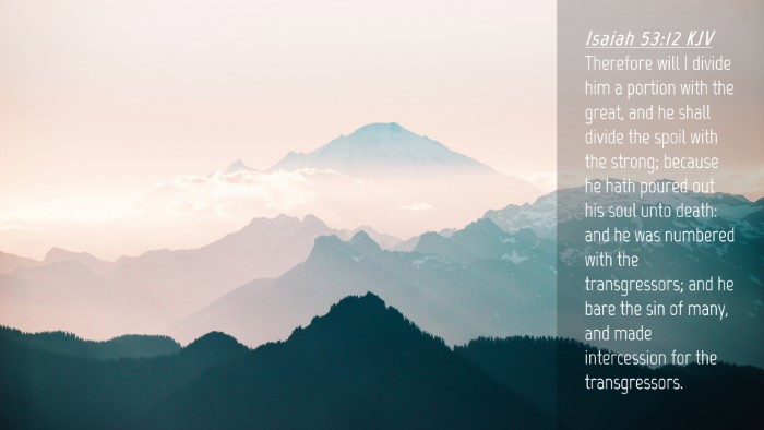 Picture 04 - Isaiah 53:12 KJV Desktop Wallpaper - Therefore will I divide him a portion with the - Desktop Bible Verse Wallpaper