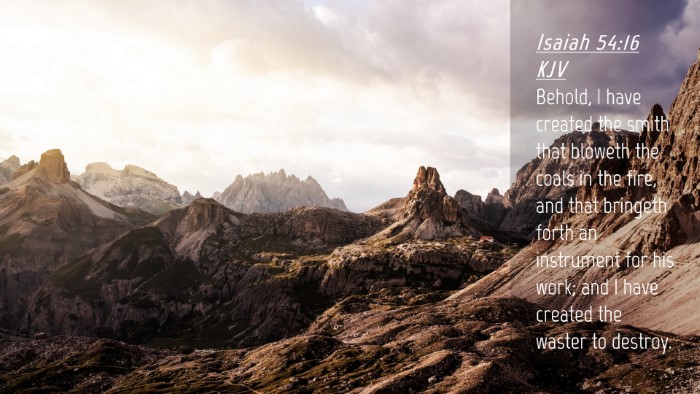 Picture 04 - Isaiah 54:16 KJV Desktop Wallpaper - Behold, I have created the smith that bloweth the - Desktop Bible Verse Wallpaper