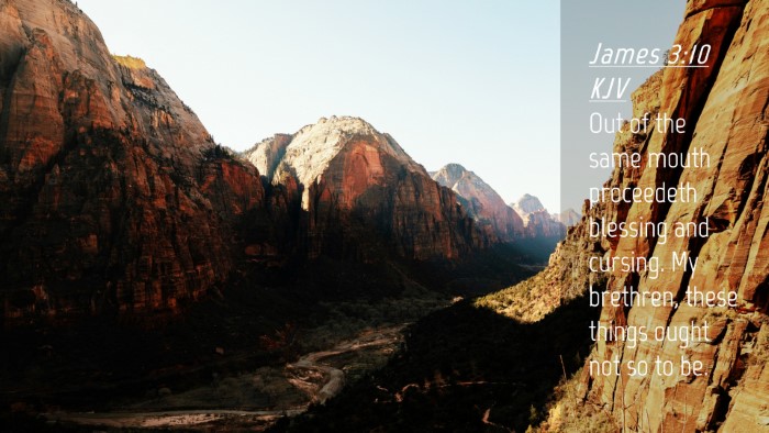 Picture 04 - James 3:10 KJV Desktop Wallpaper - Out of the same mouth proceedeth blessing and - Desktop Bible Verse Wallpaper