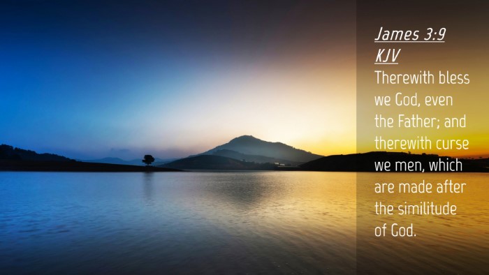 Picture 04 - James 3:9 KJV Desktop Wallpaper - Therewith bless we God, even the Father; and - Desktop Bible Verse Wallpaper