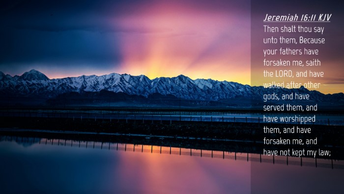 Picture 04 - Jeremiah 16:11 KJV Desktop Wallpaper - Then shalt thou say unto them, Because your - Desktop Bible Verse Wallpaper
