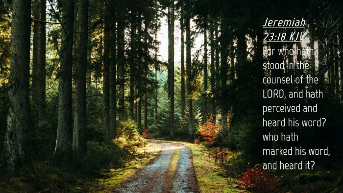 Picture 04 - Jeremiah 23:18 KJV Desktop Wallpaper - For who hath stood in the counsel of the LORD, - Desktop Bible Verse Wallpaper