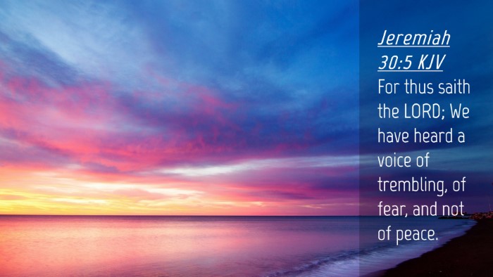 Picture 04 - Jeremiah 30:5 KJV Desktop Wallpaper - For thus saith the LORD; We have heard a voice of - Desktop Bible Verse Wallpaper