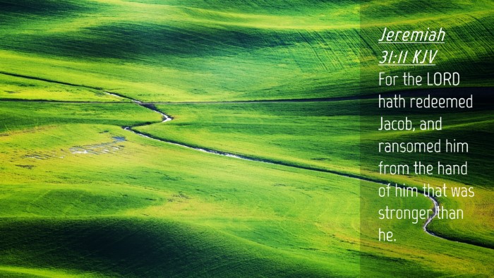 Picture 04 - Jeremiah 31:11 KJV Desktop Wallpaper - For the LORD hath redeemed Jacob, and ransomed - Desktop Bible Verse Wallpaper