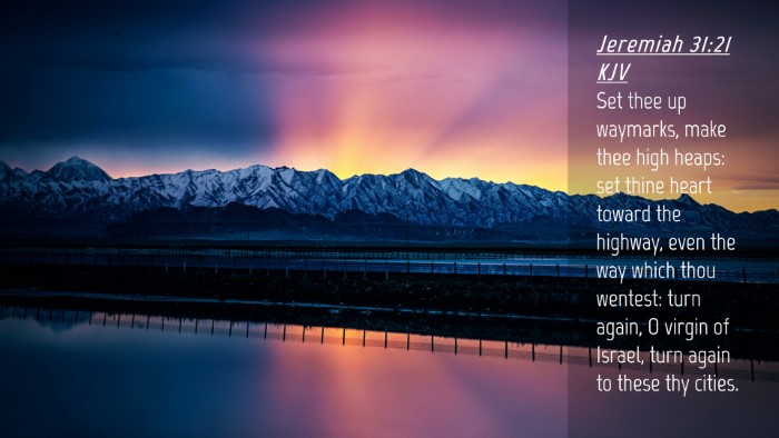 Picture 04 - Jeremiah 31:21 KJV Desktop Wallpaper - Set thee up waymarks, make thee high heaps: set - Desktop Bible Verse Wallpaper
