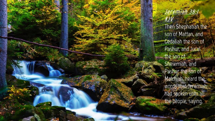 Picture 04 - Jeremiah 38:1 KJV Desktop Wallpaper - Then Shephatiah the son of Mattan, and Gedaliah - Desktop Bible Verse Wallpaper
