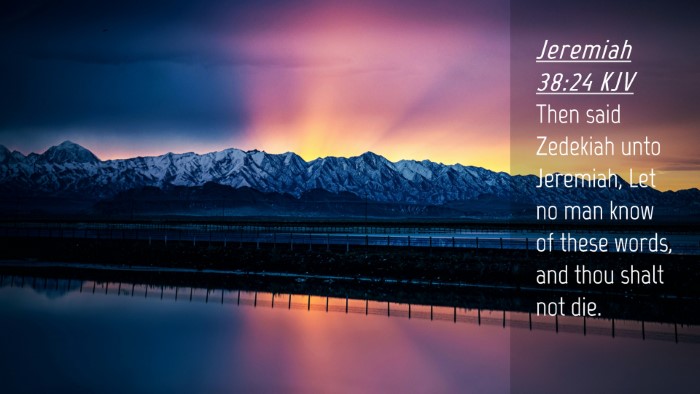 Picture 04 - Jeremiah 38:24 KJV Desktop Wallpaper - Then said Zedekiah unto Jeremiah, Let no man know - Desktop Bible Verse Wallpaper