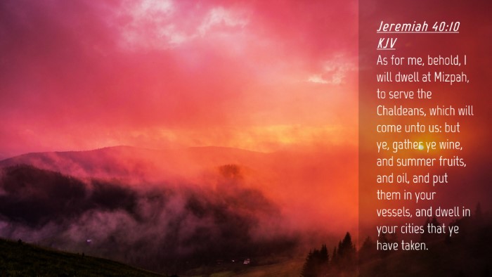 Picture 04 - Jeremiah 40:10 KJV Desktop Wallpaper - As for me, behold, I will dwell at Mizpah, to - Desktop Bible Verse Wallpaper