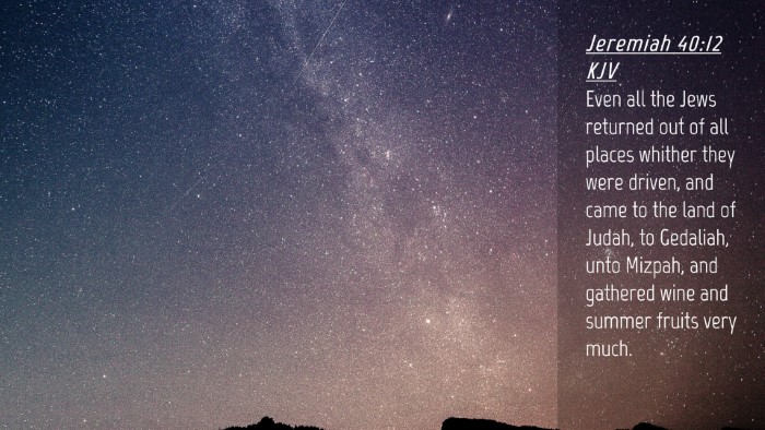 Picture 04 - Jeremiah 40:12 KJV Desktop Wallpaper - Even all the Jews returned out of all places - Desktop Bible Verse Wallpaper