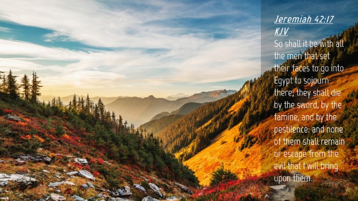 Picture 04 - Jeremiah 42:17 KJV Desktop Wallpaper - So shall it be with all the men that set their - Desktop Bible Verse Wallpaper