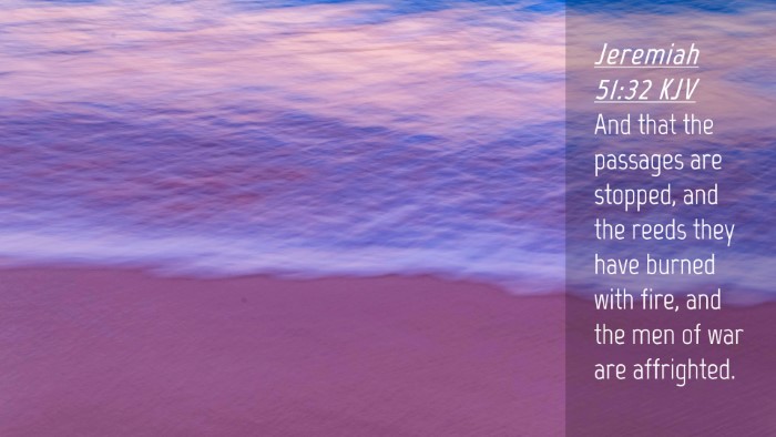 Picture 04 - Jeremiah 51:32 KJV Desktop Wallpaper - And that the passages are stopped, and the reeds - Desktop Bible Verse Wallpaper