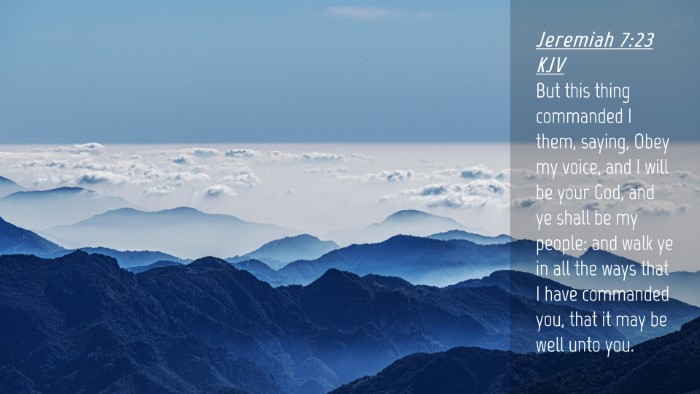 Picture 04 - Jeremiah 7:23 KJV Desktop Wallpaper - But this thing commanded I them, saying, Obey my - Desktop Bible Verse Wallpaper