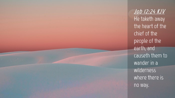 Picture 04 - Job 12:24 KJV Desktop Wallpaper - He taketh away the heart of the chief of the - Desktop Bible Verse Wallpaper