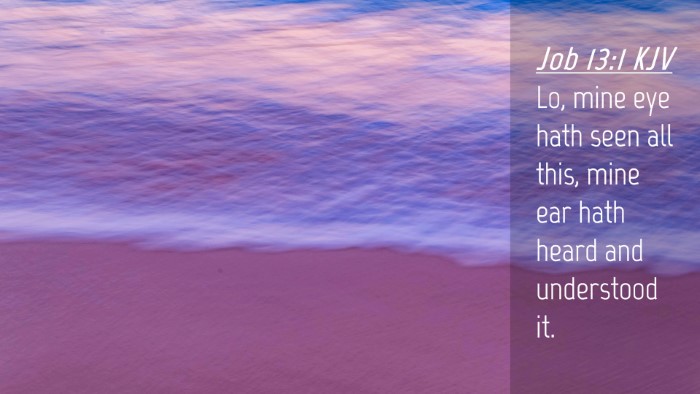 Picture 04 - Job 13:1 KJV Desktop Wallpaper - Lo, mine eye hath seen all this, mine ear hath - Desktop Bible Verse Wallpaper
