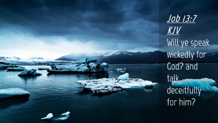 Picture 04 - Job 13:7 KJV Desktop Wallpaper - Will ye speak wickedly for God? and talk - Desktop Bible Verse Wallpaper
