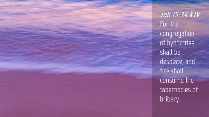 Picture 04 - Job 15:34 KJV Desktop Wallpaper - For the congregation of hypocrites shall be - Desktop Bible Verse Wallpaper