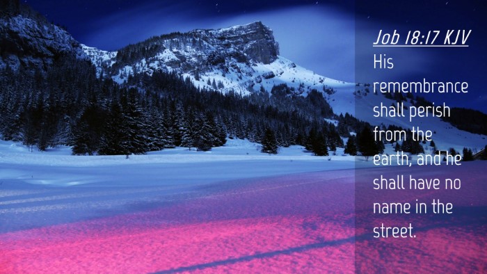 Picture 04 - Job 18:17 KJV Desktop Wallpaper - His remembrance shall perish from the earth, and - Desktop Bible Verse Wallpaper