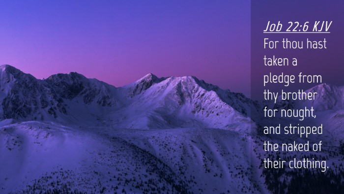 Picture 04 - Job 22:6 KJV Desktop Wallpaper - For thou hast taken a pledge from thy brother for - Desktop Bible Verse Wallpaper