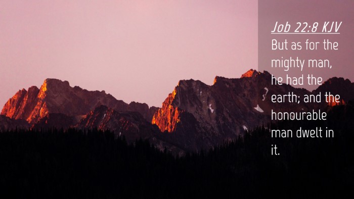 Picture 04 - Job 22:8 KJV Desktop Wallpaper - But as for the mighty man, he had the earth; and - Desktop Bible Verse Wallpaper