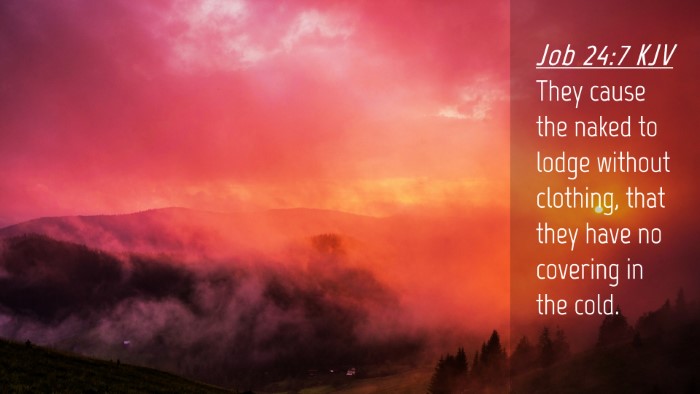 Picture 04 - Job 24:7 KJV Desktop Wallpaper - They cause the naked to lodge without clothing, - Desktop Bible Verse Wallpaper