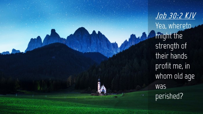 Picture 04 - Job 30:2 KJV Desktop Wallpaper - Yea, whereto might the strength of their hands - Desktop Bible Verse Wallpaper