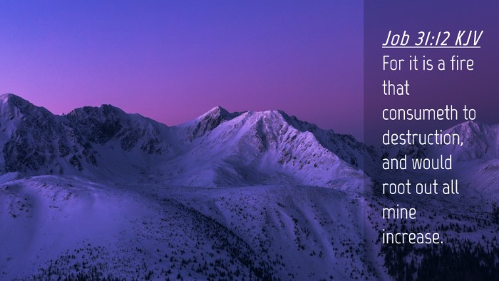 Picture 04 - Job 31:12 KJV Desktop Wallpaper - For it is a fire that consumeth to destruction, - Desktop Bible Verse Wallpaper