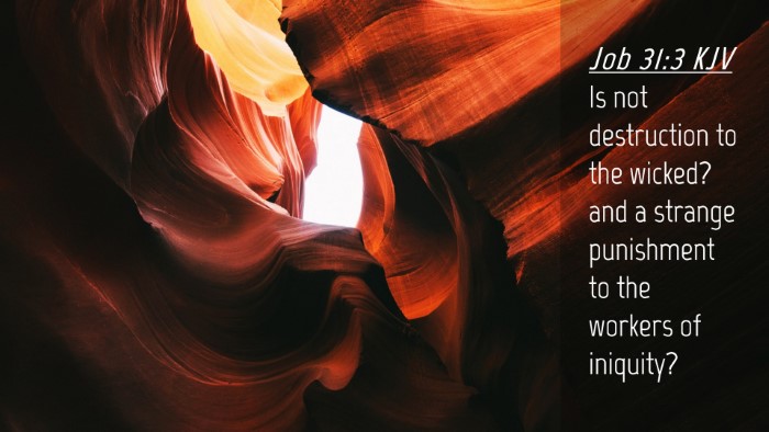 Picture 04 - Job 31:3 KJV Desktop Wallpaper - Is not destruction to the wicked? and a strange - Desktop Bible Verse Wallpaper