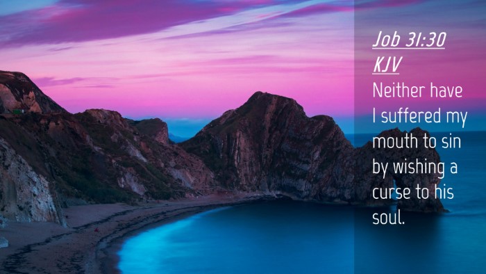 Picture 04 - Job 31:30 KJV Desktop Wallpaper - Neither have I suffered my mouth to sin by - Desktop Bible Verse Wallpaper