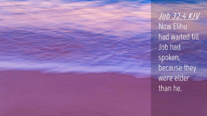 Picture 04 - Job 32:4 KJV Desktop Wallpaper - Now Elihu had waited till Job had spoken, because - Desktop Bible Verse Wallpaper