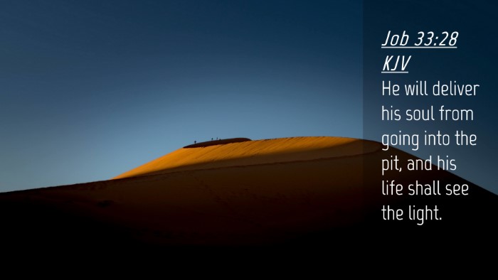 Picture 04 - Job 33:28 KJV Desktop Wallpaper - He will deliver his soul from going into the pit, - Desktop Bible Verse Wallpaper