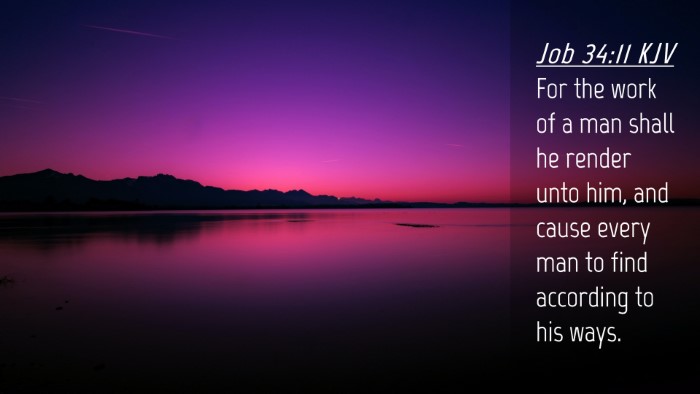 Picture 04 - Job 34:11 KJV Desktop Wallpaper - For the work of a man shall he render unto him, - Desktop Bible Verse Wallpaper